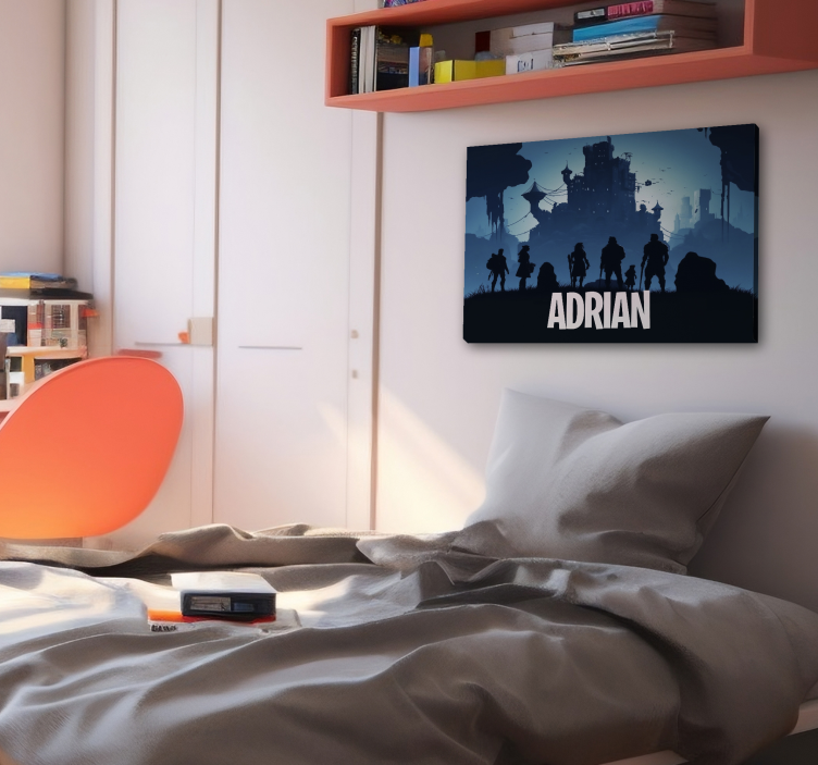 Quadro videogioco castello epico blu - TenStickers