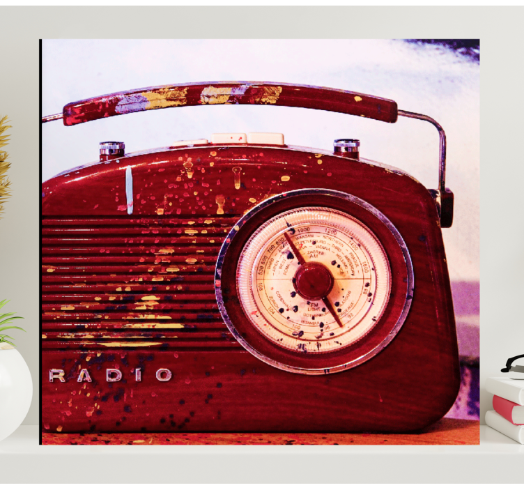 Quadro design vintage Radio vintage rossa - TenStickers