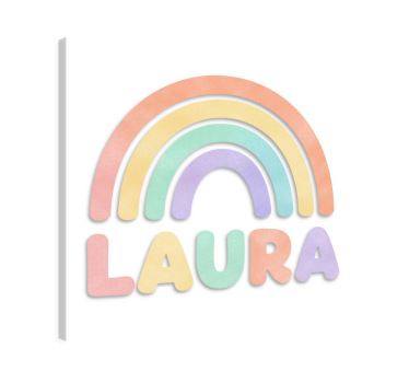 Cornice quadro per bambini arcobaleno con nome - TenStickers