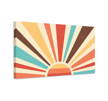 Quadro paesaggio Tramonto vintage astratto - TenStickers