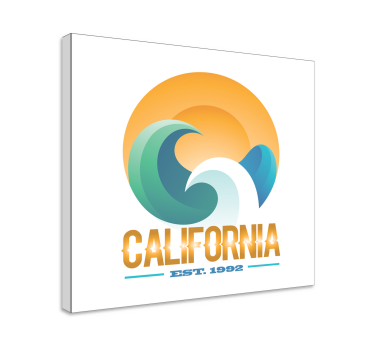Dipinto con marinaio emblema del surf californiano - TenStickers