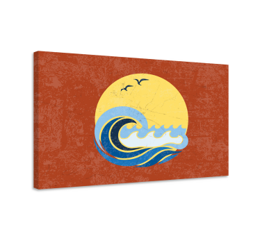 Quadro marinaio Sole, spiaggia e onda - TenStickers