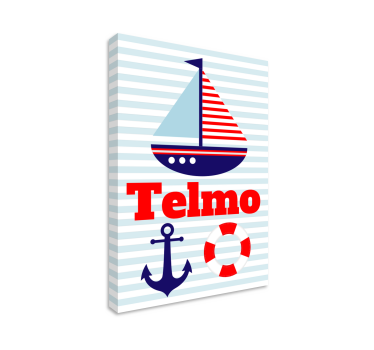 Quadro con barca a vela e nome personalizzabile - TenStickers