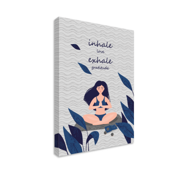 Dipinto con frase meditazione respiro serenità - TenStickers