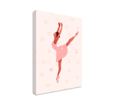Quadro con ballerina e cuori - TenStickers