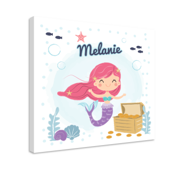Cornice quadro per bambini cofanetto del tesoro sirena - TenStickers