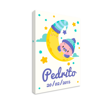 Quadri cameretta neonato bambino che dorme luna - TenStickers