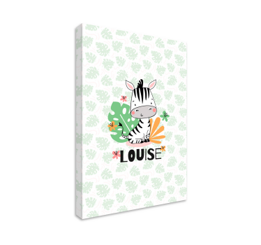 Quadri cameretta neonato illustrazione zebra personalizzata - TenStickers
