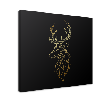 Quadro cervo Cervo origami d'oro - TenStickers