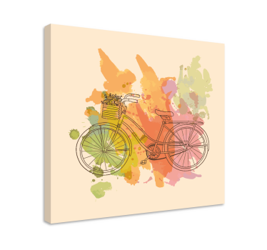 Dipinto con testo bicicletta con cestino - TenStickers