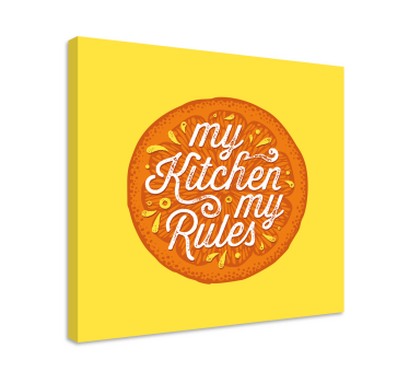 Dipinto con frase regole di cucina - TenStickers