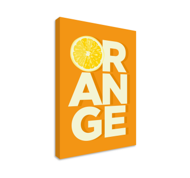 Quadro frutta e natura morta Testo arancione a fette - TenStickers