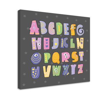 Dipinto con alfabeto e lettere giocose lettere dell'alfabeto - TenStickers