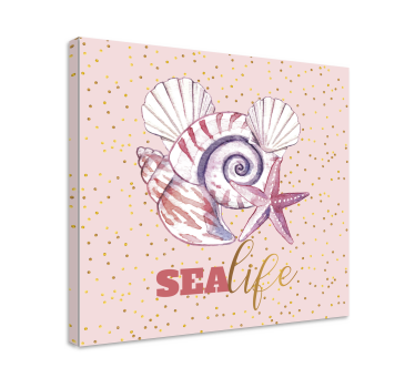 Dipinto con marinaio con conchiglia e stella marina - TenStickers
