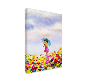 Cornice quadro per bambini ragazza con ombrello - TenStickers