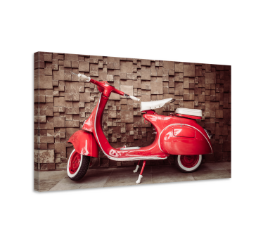 Quadro vintage Moto rossa - TenStickers