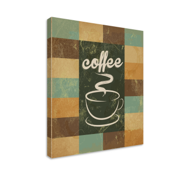Dipinto con frase ispirazione per l'ora del caffè - TenStickers