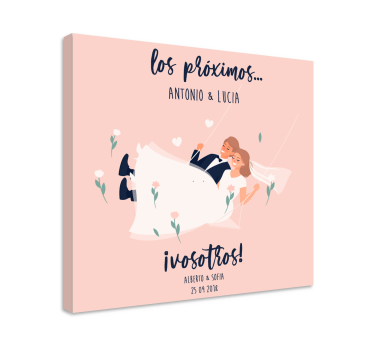 Dipinto con frase annuncio di matrimonio romantico - TenStickers