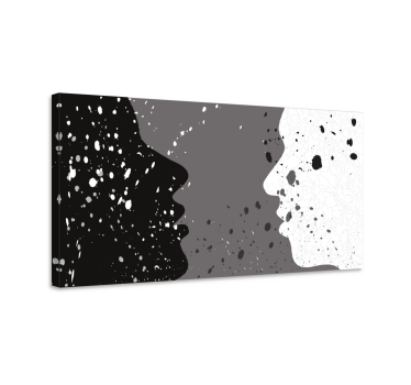 Quadro di persona Mezza faccia bianca e scura - TenStickers