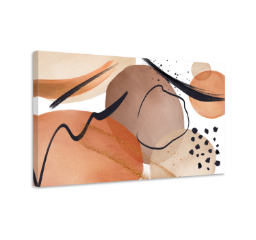 Dipinto astratto forme fluide marroni - TenStickers