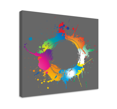 Dipinto astratto cerchio di schizzi colorati - TenStickers