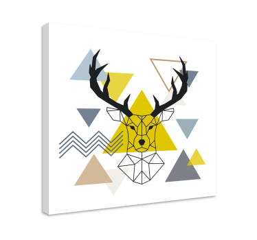 Quadro con cervo con linee geometriche - TenStickers