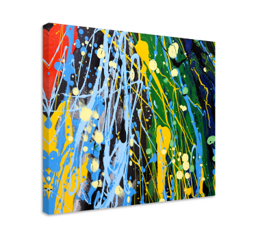 Dipinto astratto schizzi di colori vibranti - TenStickers
