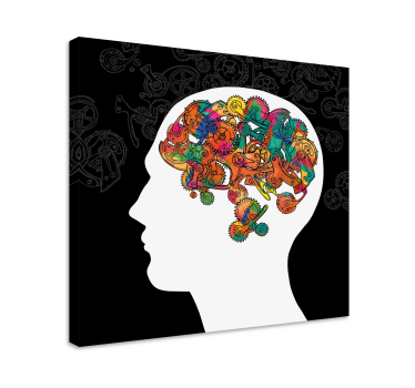 Dipinto astratto cervello meccanico colorato - TenStickers
