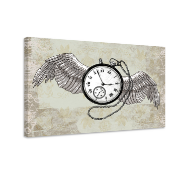 Dipinto astratto orologio volante - TenStickers