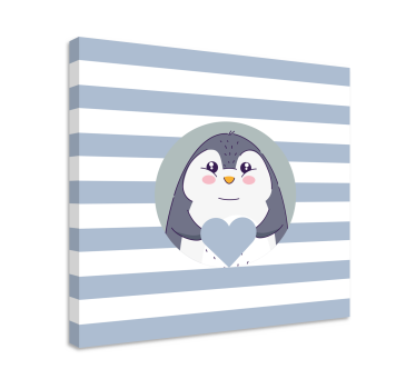 Quadri cameretta neonato abbraccio di pinguini - TenStickers