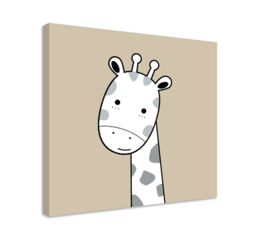 Quadro con animali Giraffa nordica beige - TenStickers