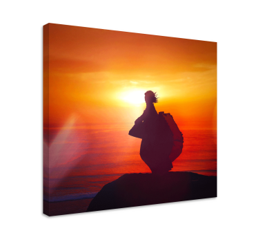 Dipinto astratto silhouette al tramonto - TenStickers