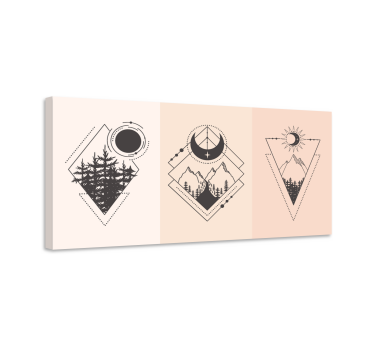 Dipinto geometrico emblema geometrico montano - TenStickers