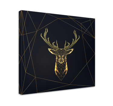 Quadro con cervo nero e oro - TenStickers