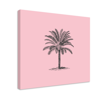 Quadro per sala da pranzo Disegno della palma rosa - TenStickers