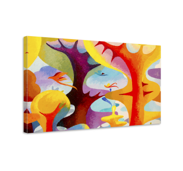 Dipinto astratto forme organiche colorate - TenStickers