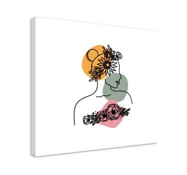 Quadro fiori Incredibile viso di fiore di donna - TenStickers