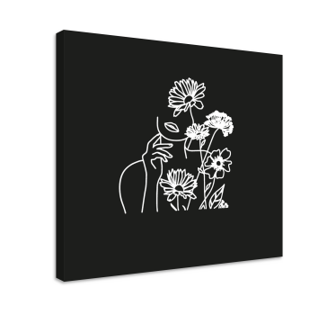 Dipinto con fiori design floreale minimalista femminile - TenStickers