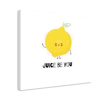Quadro stampa testo Citazione divertente con limone giallo - TenStickers