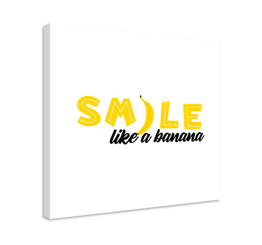 Dipinto con frase sorridi come una banana - TenStickers