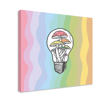 Dipinto con testo lampadina a fungo - TenStickers