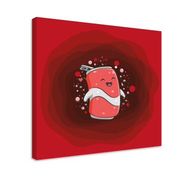 Dipinto con testo personaggio felice della soda - TenStickers