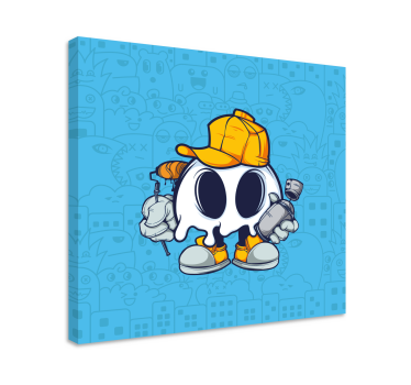 Dipinto con personaggio fantasma carino artista - TenStickers