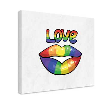 Dipinto con frase labbra d'amore colorate - TenStickers
