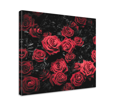Quadro fiori Bianco e nero con rose rosse - TenStickers