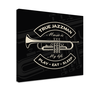 Quadro con tromba da jazz e scritta - TenStickers