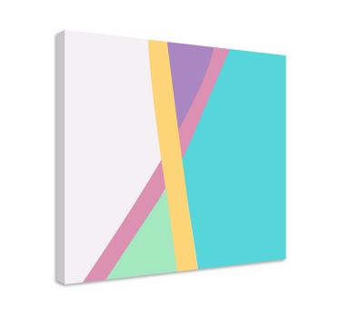 Dipinto astratto interazione geometrica colorata - TenStickers