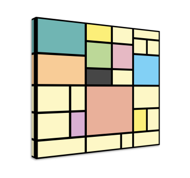 Dipinto geometrico forme geometriche vibranti - TenStickers