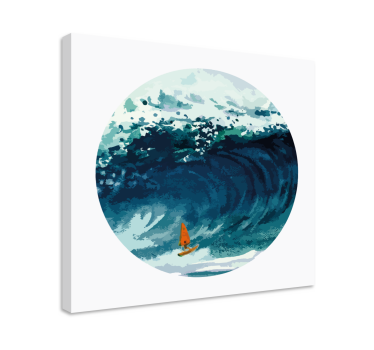 Dipinto con marinaio che cavalca l'onda - TenStickers