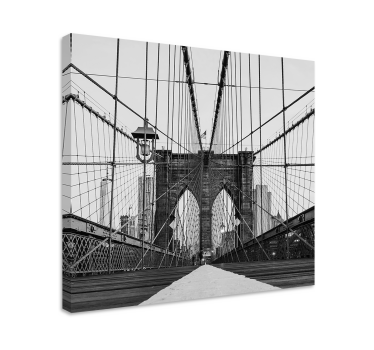 Quadro in 3D Ponte di brooklyn in bianco e nero - TenStickers
